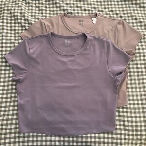 Ultra Stretch AIRism Cropped T-Shirt (2 Piece Set)